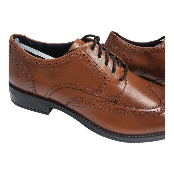 NWT COLE HAAN MENS GRAND DRESS WINGTIP OXFORD SIZE 9.5 BRITISH TAN - Picture 6 of 9